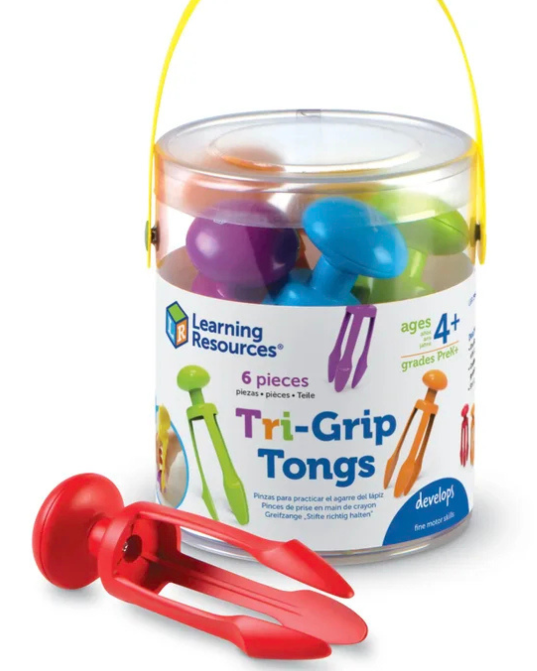 Learning Resources – Senzorické kleštičky Tri-Grip – sada 6 ks (Tri-Grip Tongs) 1